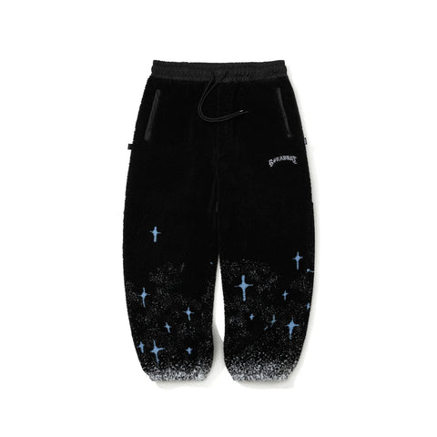 BSRabbitSmoking Rabbit Fleece Wide Jogger Pants Black