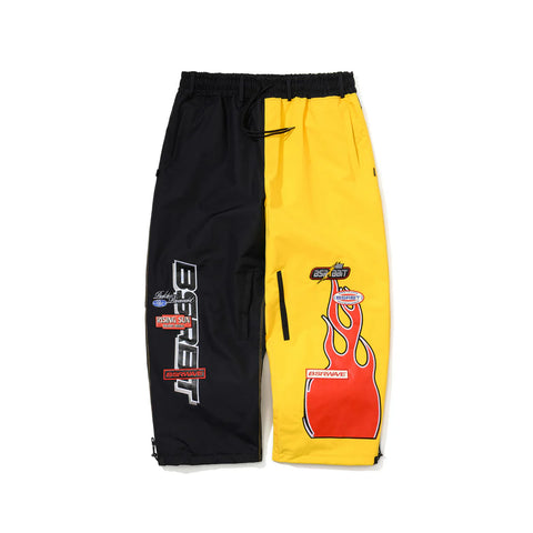 BSRabbit Bsrbt Red Flame 98 Wide Ventilation Pants Black Yellow