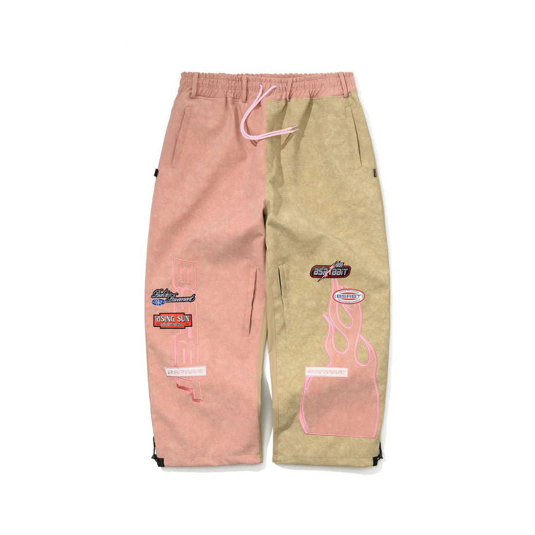 BSRabbit Bsrbt Pink Flame 98 Wide Ventilation Pants Pink Beige