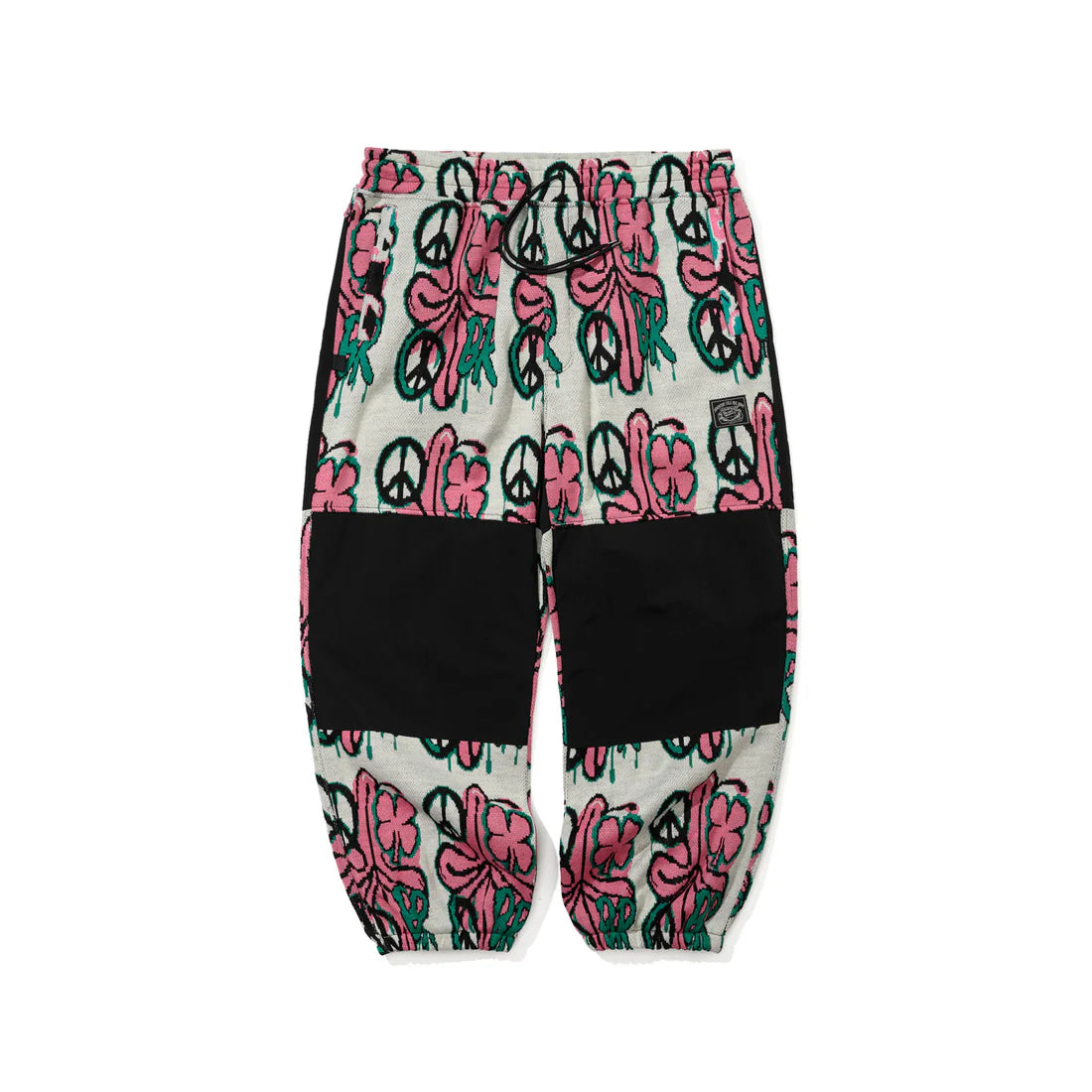 BSRabbit Peace Br Jacquard Wide Jogger Pants White