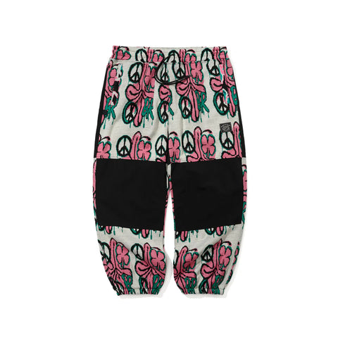 BSRabbit Peace Br Jacquard Wide Jogger Pants White