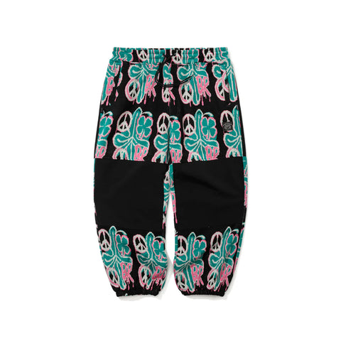 BSRabbit Peace Br Jacquard Wide Jogger Pants Black