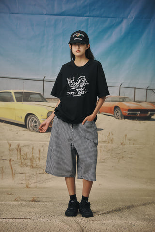 BS Rabbit Carpenter Loose Fit Shorts Gingham Check