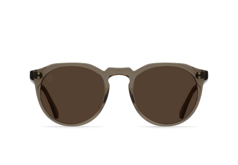 Remmy - RAEN Unisex Retro Round Sunglasses Ghost / Vibrant Brown Polarized