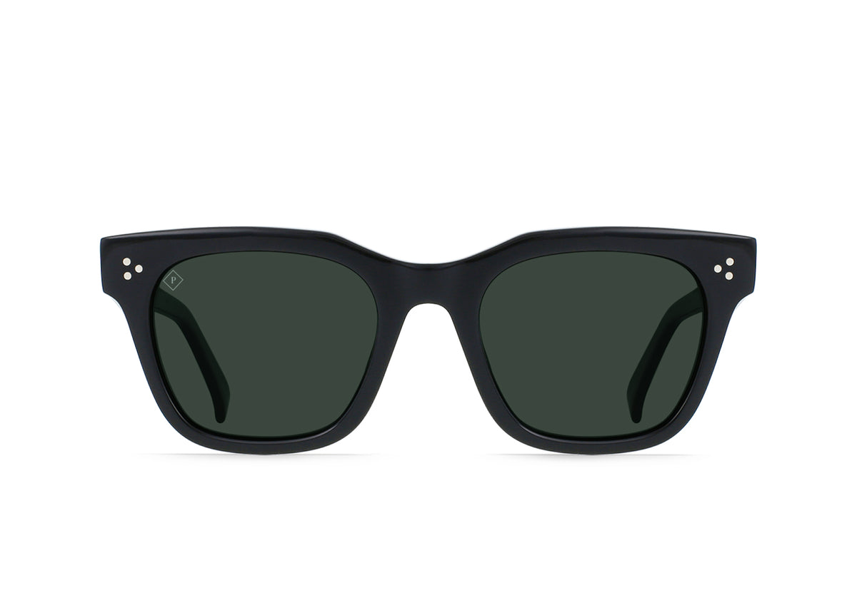 Huxton - RAEN Unisex Sunglasses Recycled Black / Green Polarized