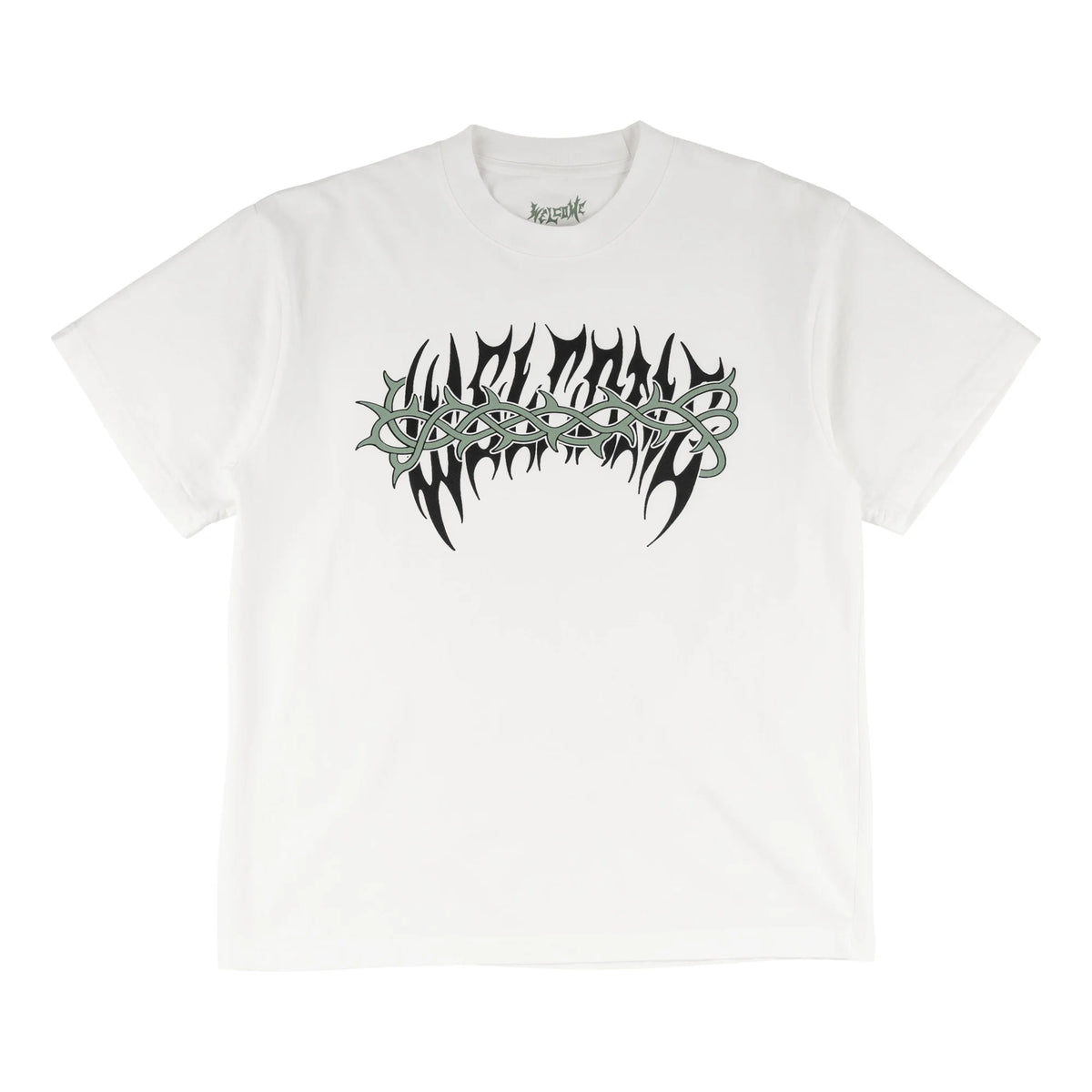WELCOME BRIER PRINTED BOXY GARMENT-DYED TEE - WHITE