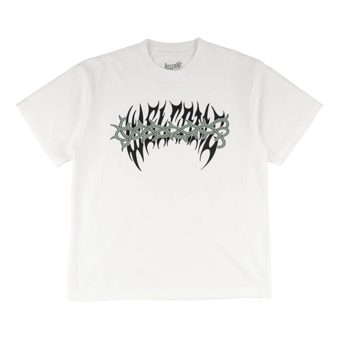 WELCOME BRIER PRINTED BOXY GARMENT-DYED TEE - WHITE