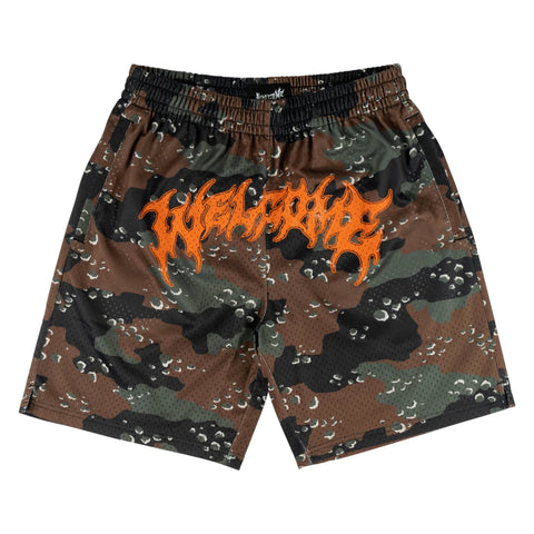 WELCOME BARB MESH SHORTS- TIMBER