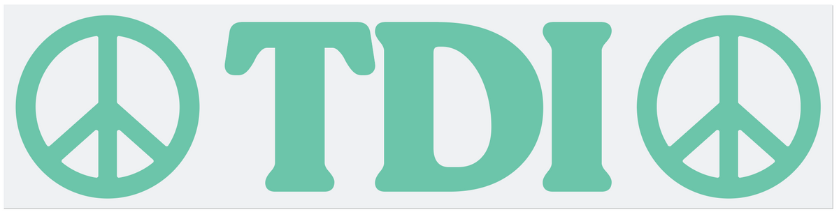 TDI PEACE LOGO STICKER 4" SEAFOAM