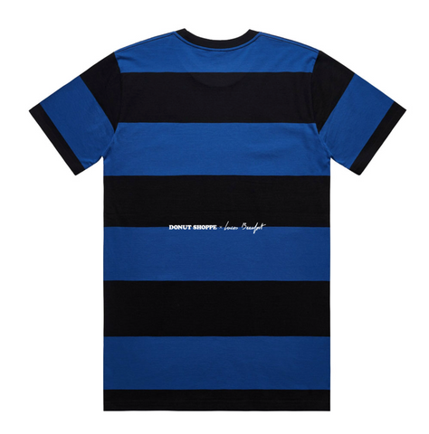 Lucas Beaufort Striped T Shirt Black Blue