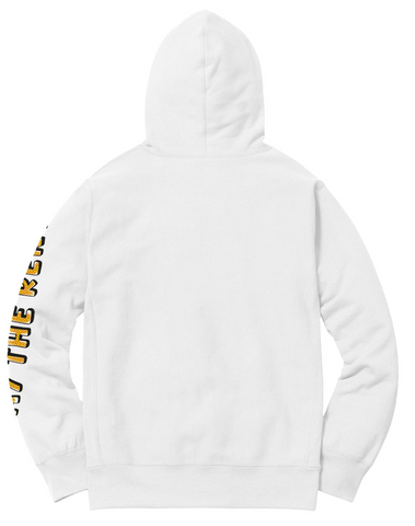 PAY THE RENT ZIP UP HOODIE WHITE