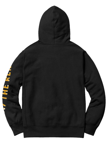 PAY THE RENT ZIP UP HOODIE BLACK