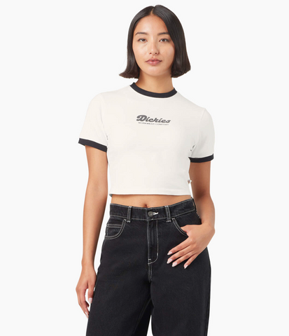Dickies Women’s Lewistown Cropped Ringer T-Shirt Egret