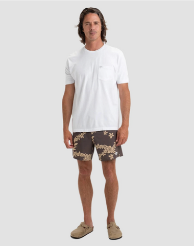 TENORE PRINTED DAY BOARD SHORT - BARK