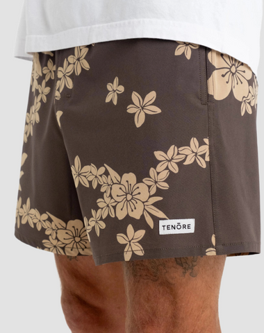 TENORE PRINTED DAY BOARD SHORT - BARK