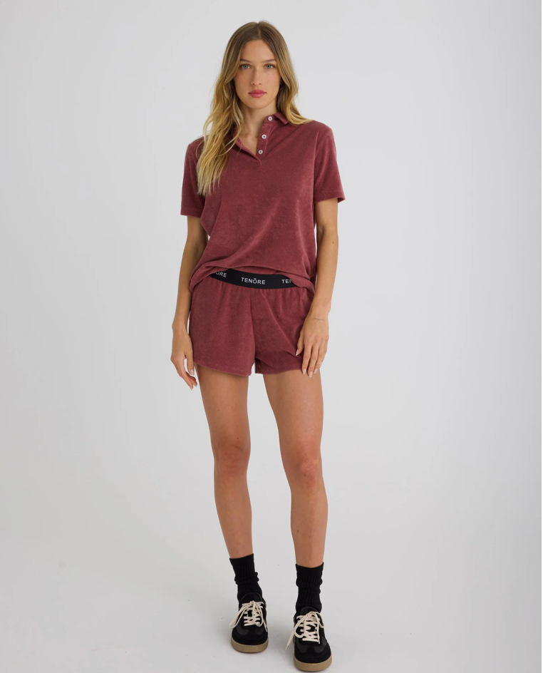 TENORE TERRY POLO ROSE BROWN - WOMEN