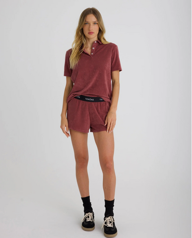 TENORE TERRY POLO ROSE BROWN - WOMEN