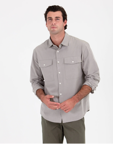 TENORE UTILITY SHIRT LONG SLEEVE - VETIVER