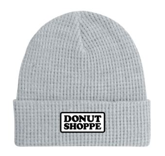 DS Patch Waffle Knit Fold Beanie Grey