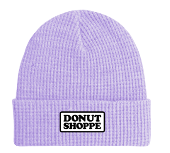 DS Patch Waffle Knit Fold Beanie Lavender