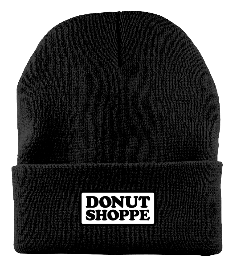 DS PATCH FINE KNIT FOLD BEANIE BLACK