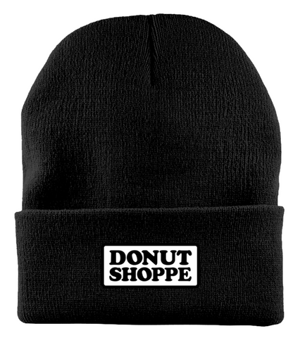 DS PATCH FINE KNIT FOLD BEANIE BLACK