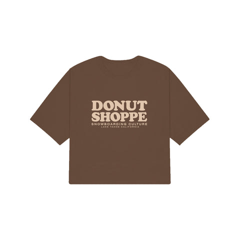 DS STACKED CROP T-SHIRT CHOCOLATE