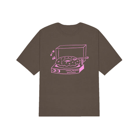 DS X Tunnel Records T-Shirt - Brown/Pink