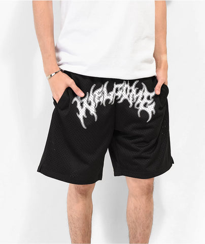 Welcome Barb Black Mesh Shorts