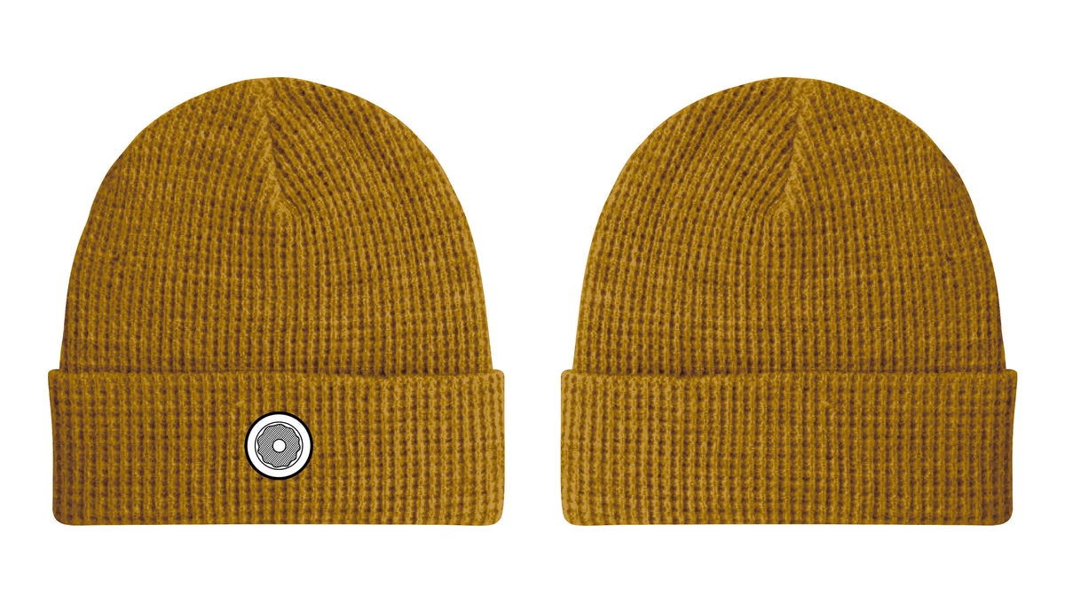 DS Icon Waffle Knit Fold Beanie Mustard