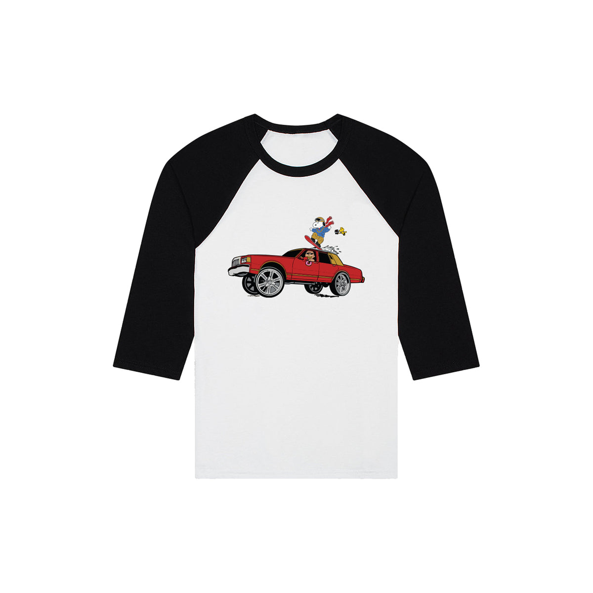 DONUT SHOPPE GANG COLLECTION - YOUTH RAGLAN WHITE BLACK