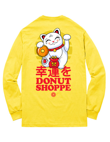 DS Lucky Kitty Long Sleeve T-Shirt Yellow