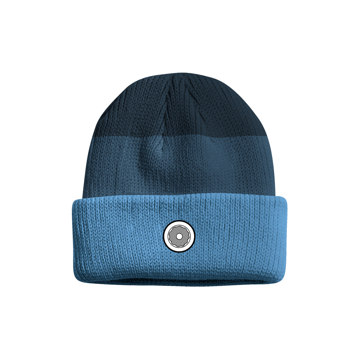 DS Icon 3 Stripe Heavy Knit Fold Beanie -  Blue/Dark Blue