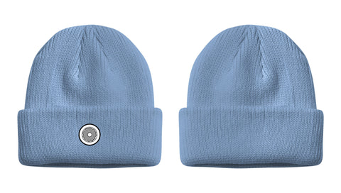 DS Icon Patch Ribbed Fold Beanie Carolina Blue