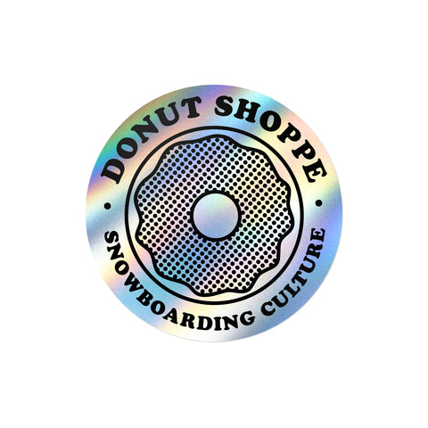 DONUT SHOPPE HOLOGRAPHIC LOGO STICKER