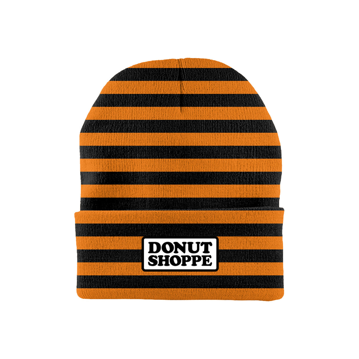 DS punk patch stripe fold beanie