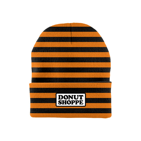 DS punk patch stripe fold beanie