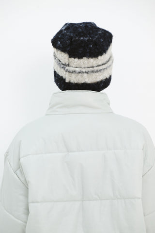 BSRABBIT SOFTLY BEANIE BLACK STRIPE