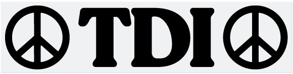 TDI PEACE LOGO STICKER 8" BLACK