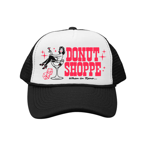 WHEN IN RENO TRUCKER HAT - BLACK WHITE