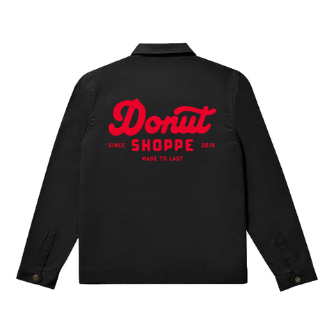 Donut Shoppe Made to Last  Workwear Utility Jacket - Black