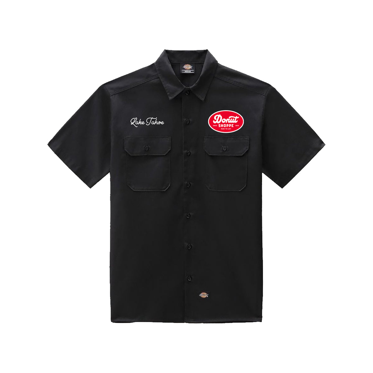 Donut Shoppe Made to Last  Workwear Short Sleeve Button Up - Black