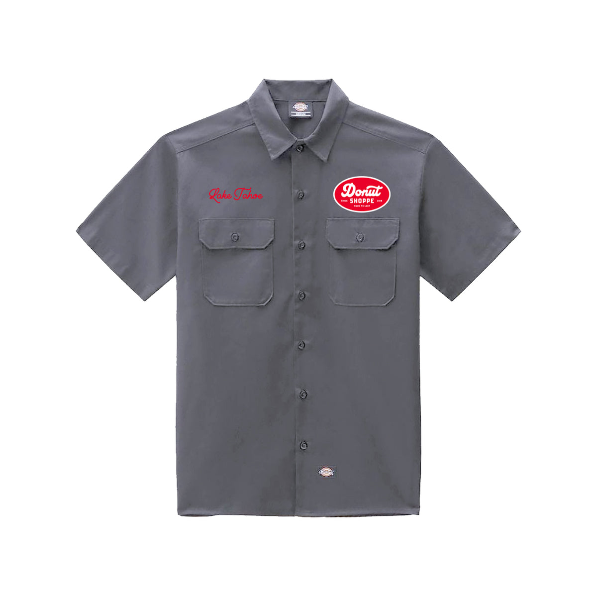 Donut Shoppe Made to Last  Workwear Short Sleeve Button Up - Silver